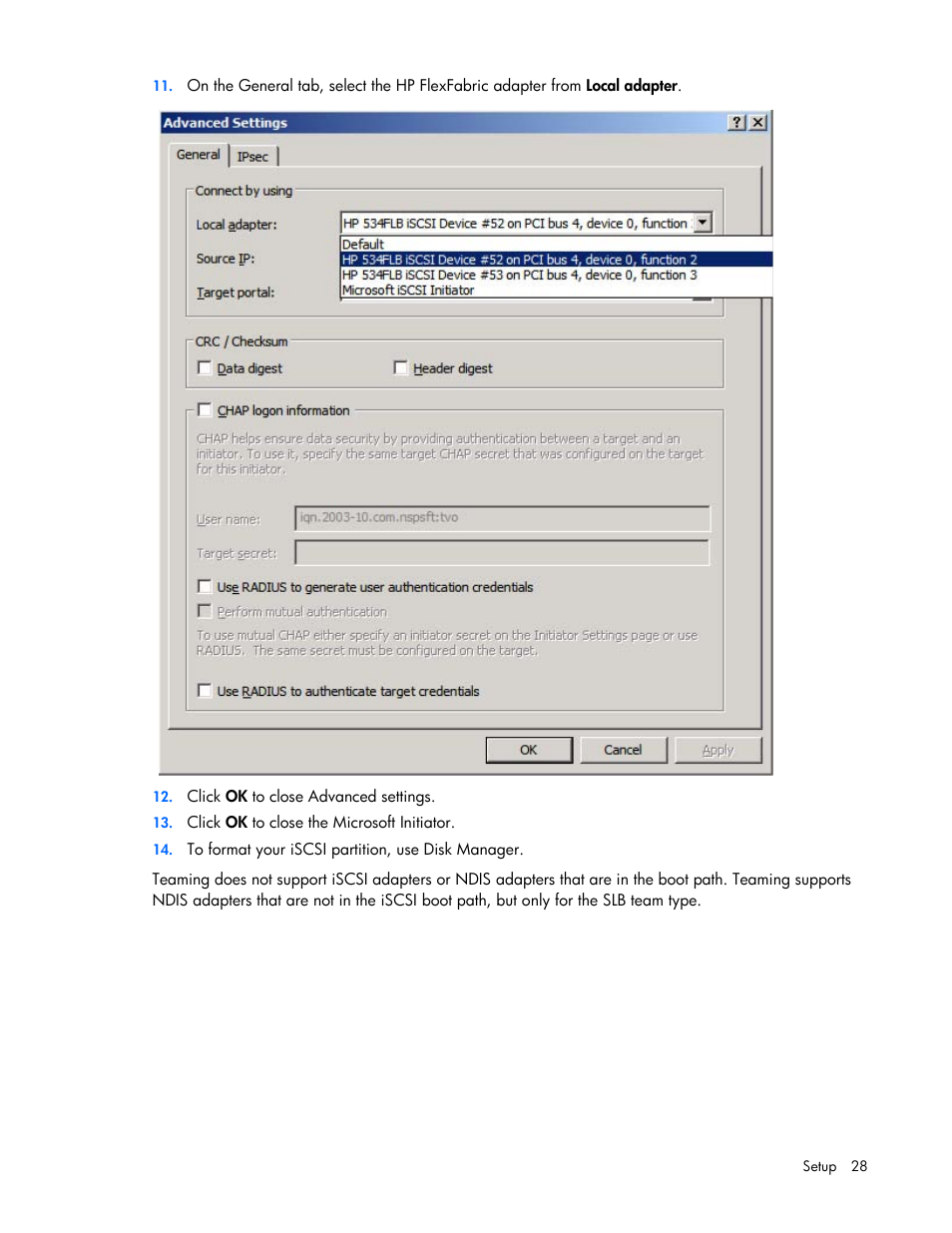HP FlexFabric 10Gb 2-port 534FLR-SFP Adapter User Manual | Page 28 / 42
