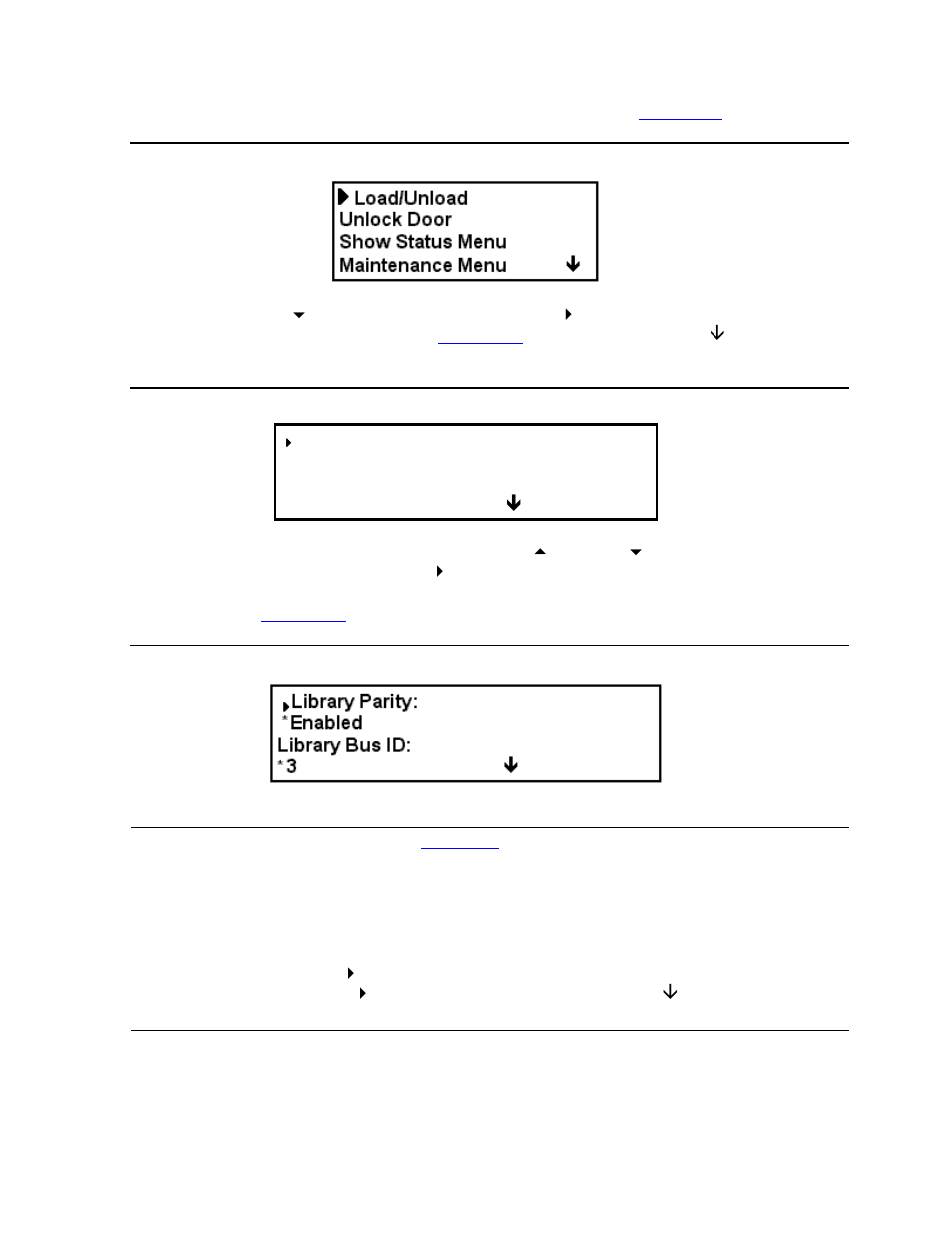 Figure 2-3, Main menu, Figure 2-4 | Configure submenu, Figure 2-5, Set scsi submenu | HP Integrity NonStop H-Series User Manual | Page 22 / 68