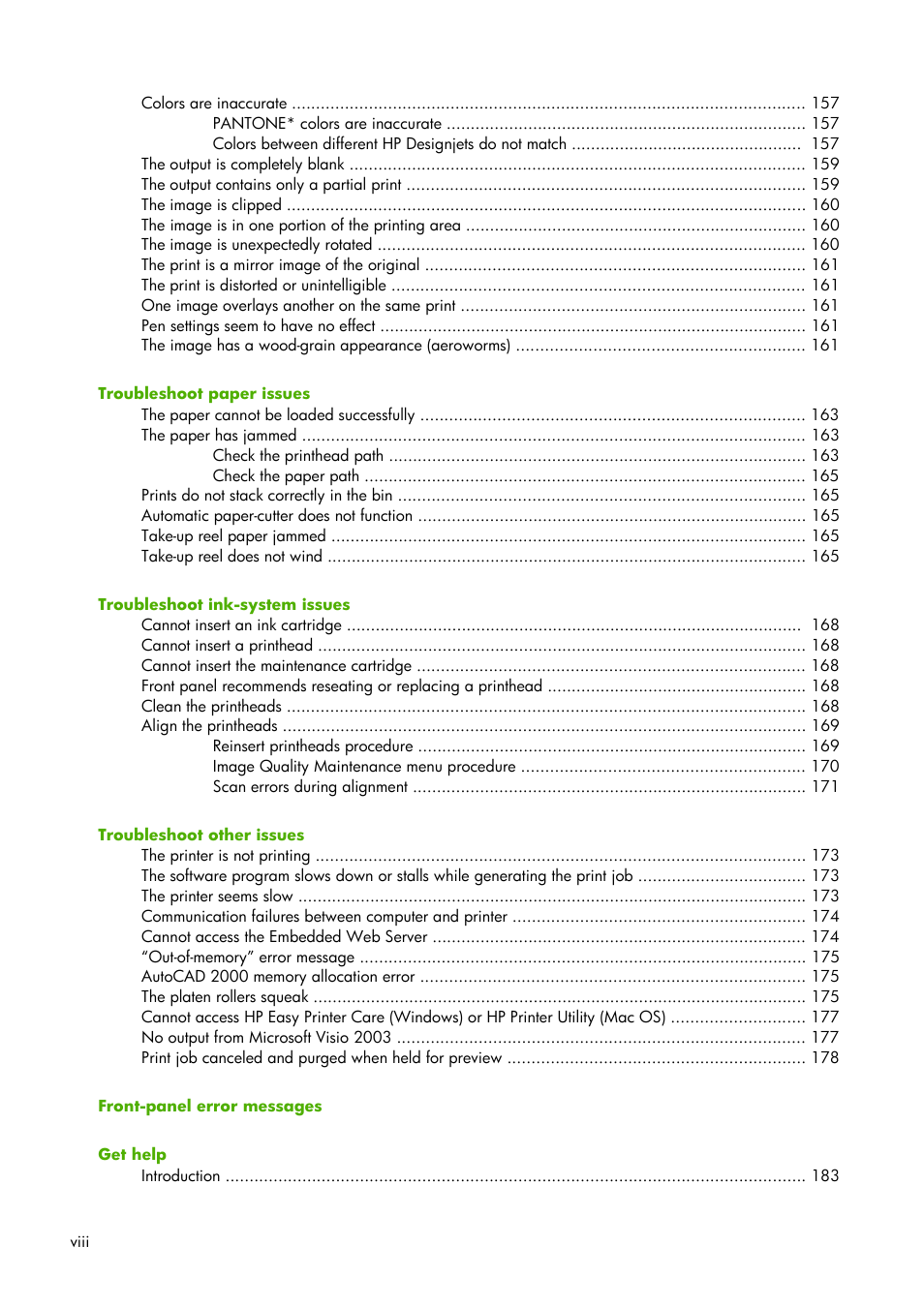 HP Designjet Z6100 Printer series User Manual | Page 10 / 232