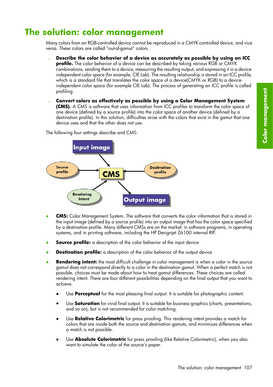 The solution: color management | HP Designjet Z6100 Printer series User Manual | Page 119 / 232