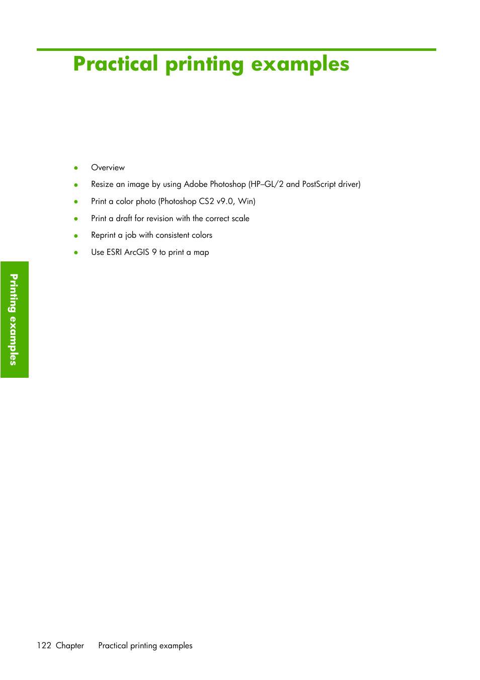 8practical printing examples | HP Designjet Z6100 Printer series User Manual | Page 134 / 232