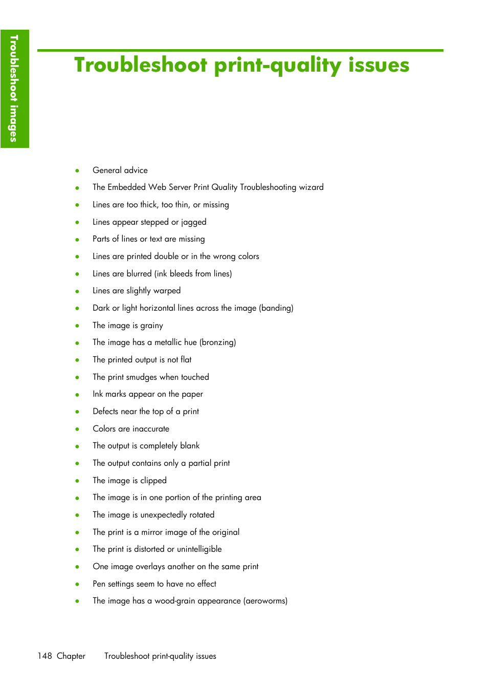 11 troubleshoot print-quality issues | HP Designjet Z6100 Printer series User Manual | Page 160 / 232