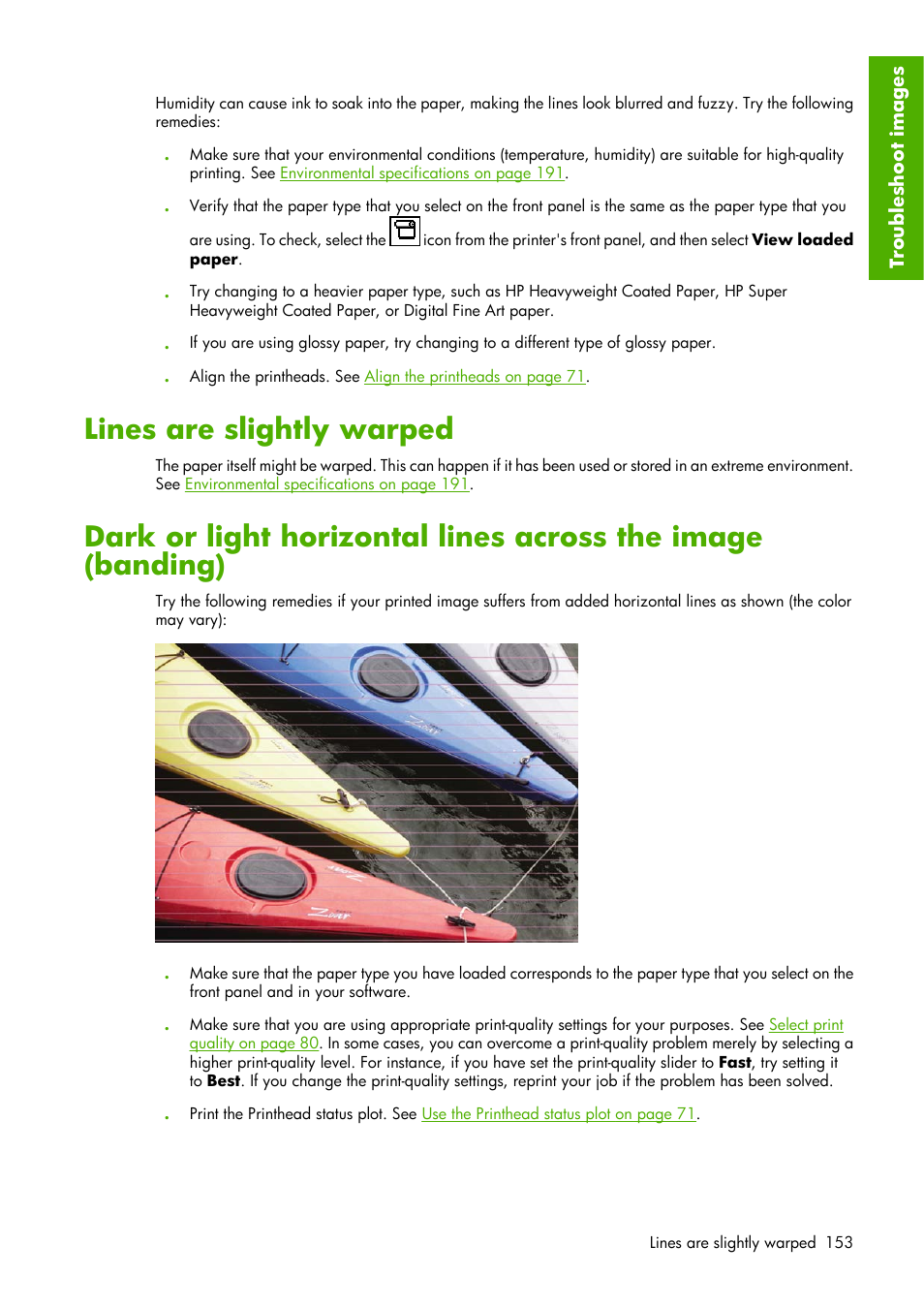 Lines are slightly warped | HP Designjet Z6100 Printer series User Manual | Page 165 / 232