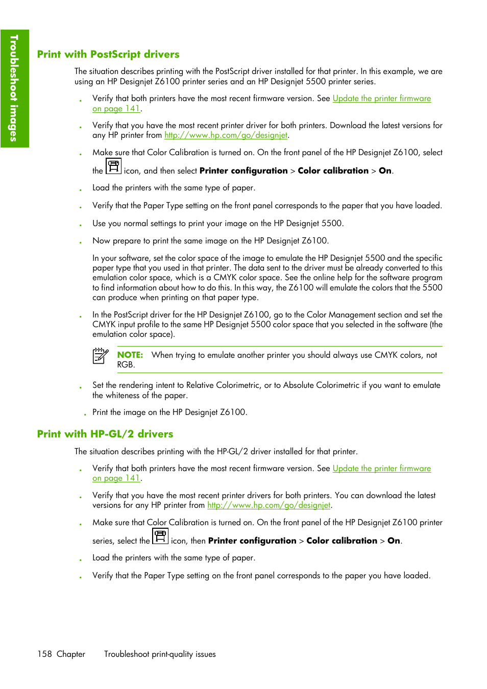 HP Designjet Z6100 Printer series User Manual | Page 170 / 232