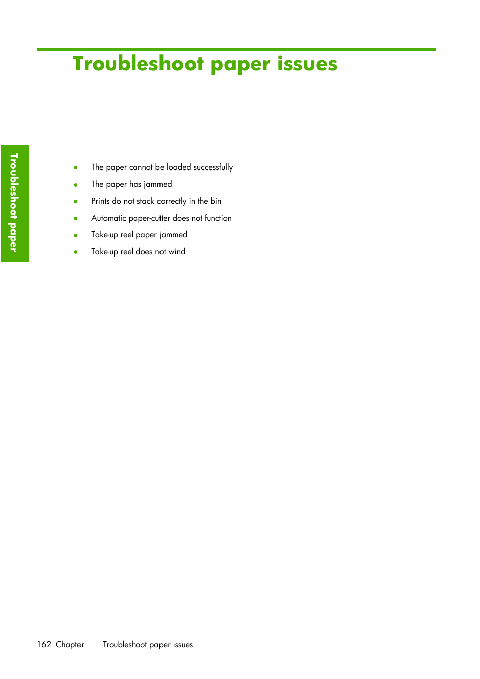 12 troubleshoot paper issues | HP Designjet Z6100 Printer series User Manual | Page 174 / 232
