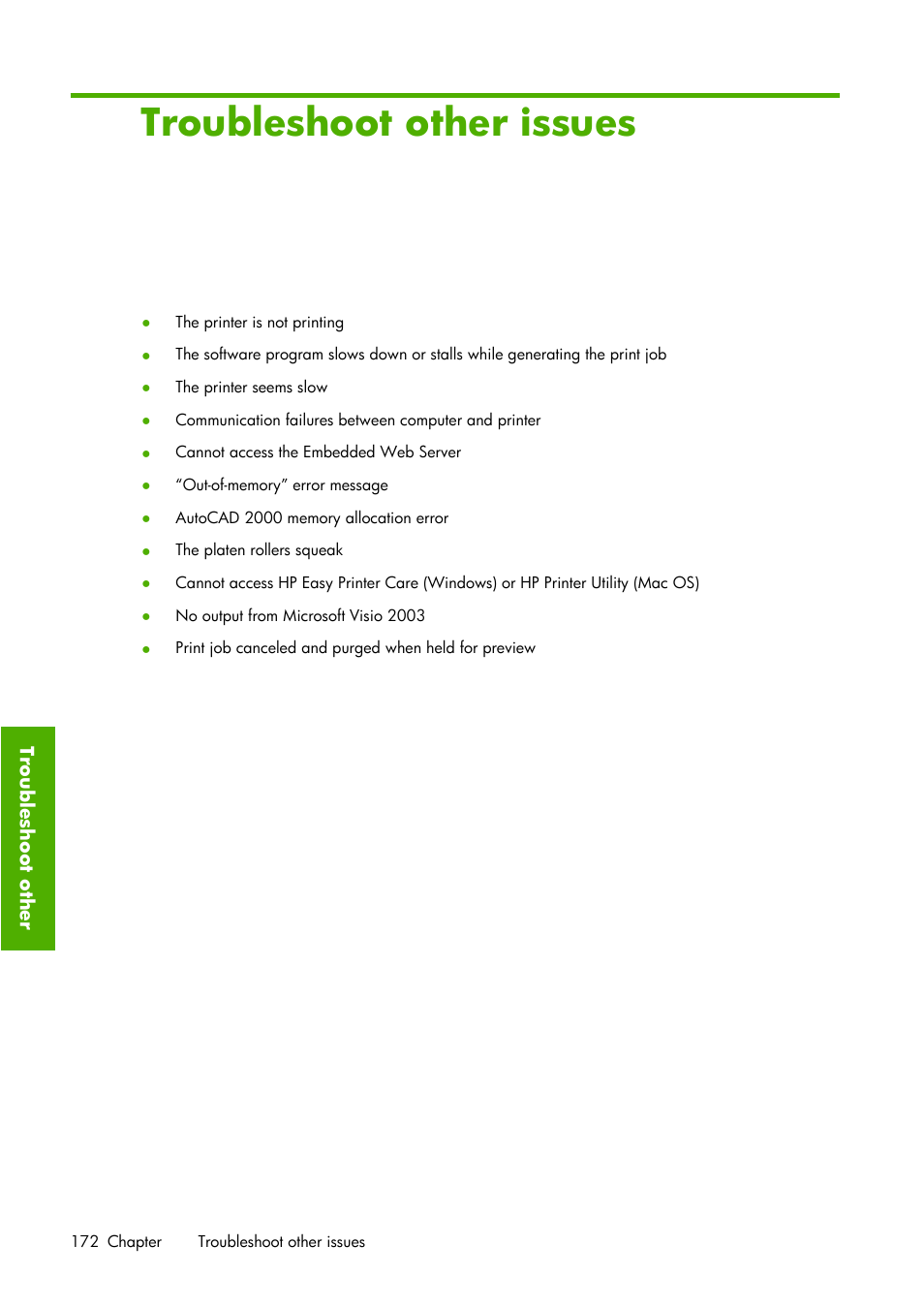 14 troubleshoot other issues | HP Designjet Z6100 Printer series User Manual | Page 184 / 232