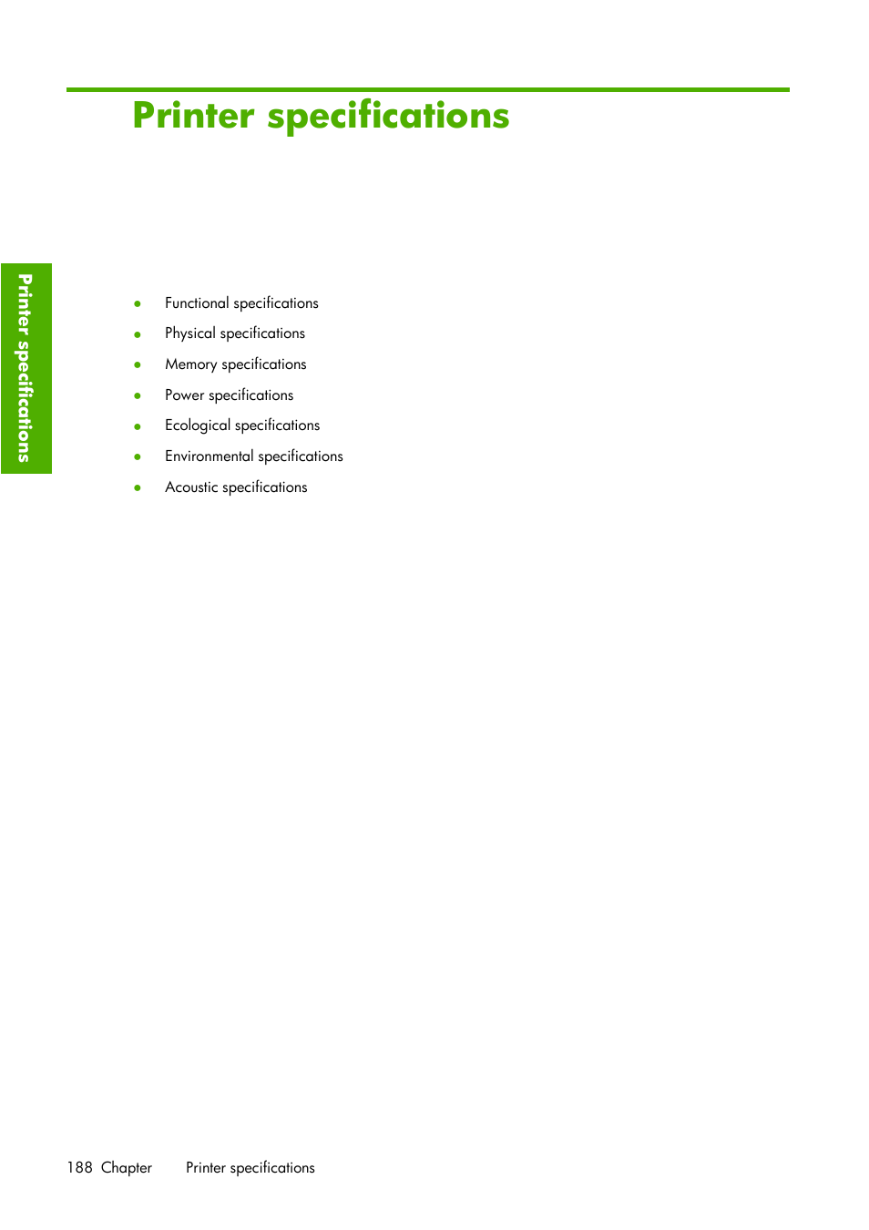 17 printer specifications | HP Designjet Z6100 Printer series User Manual | Page 200 / 232