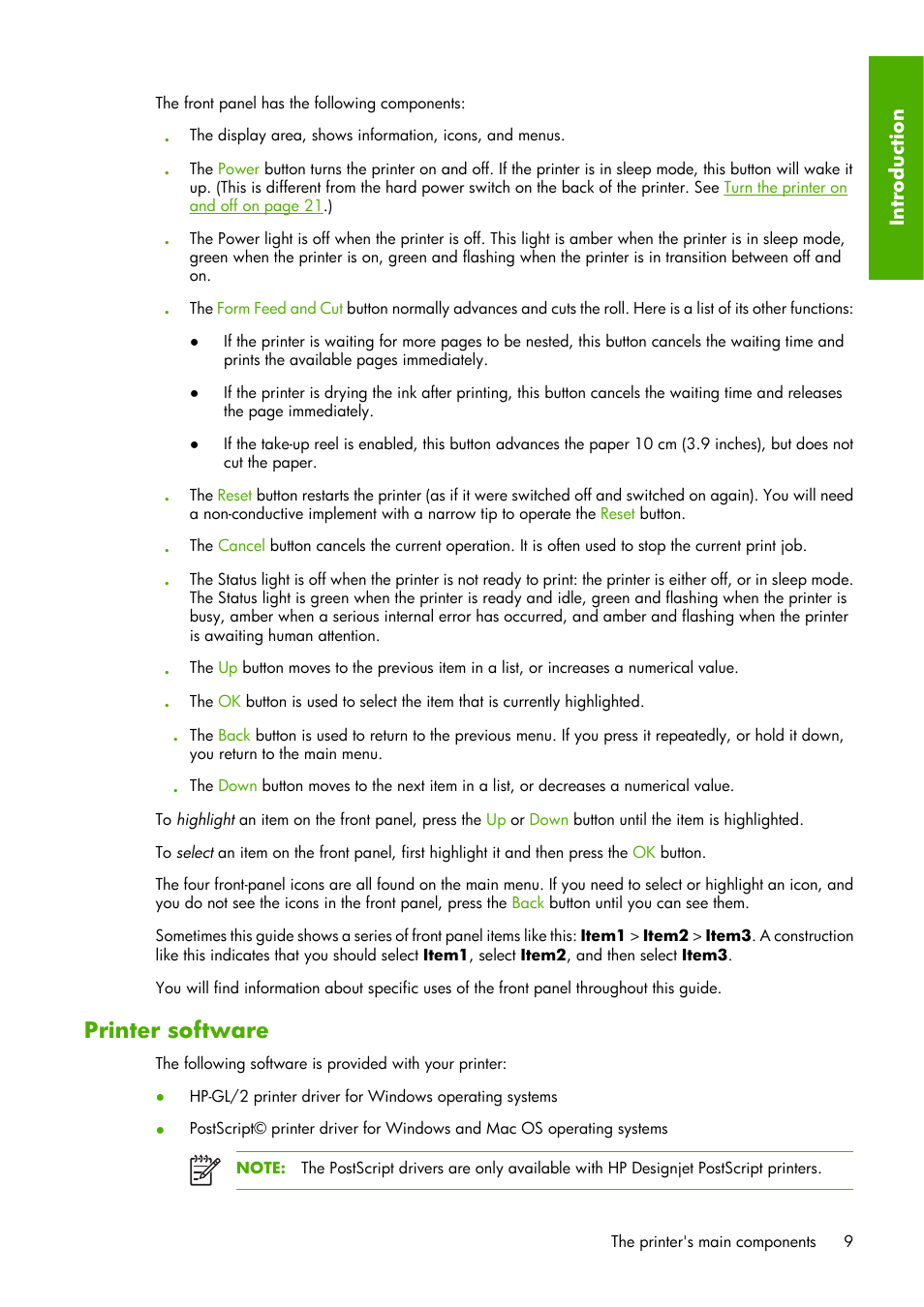 Printer software | HP Designjet Z6100 Printer series User Manual | Page 21 / 232