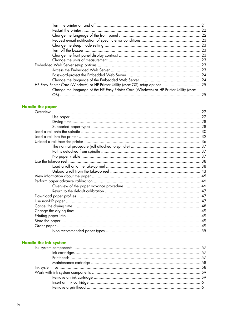 HP Designjet Z6100 Printer series User Manual | Page 6 / 232