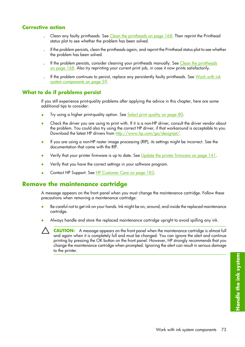 Remove the maintenance cartridge | HP Designjet Z6100 Printer series User Manual | Page 85 / 232