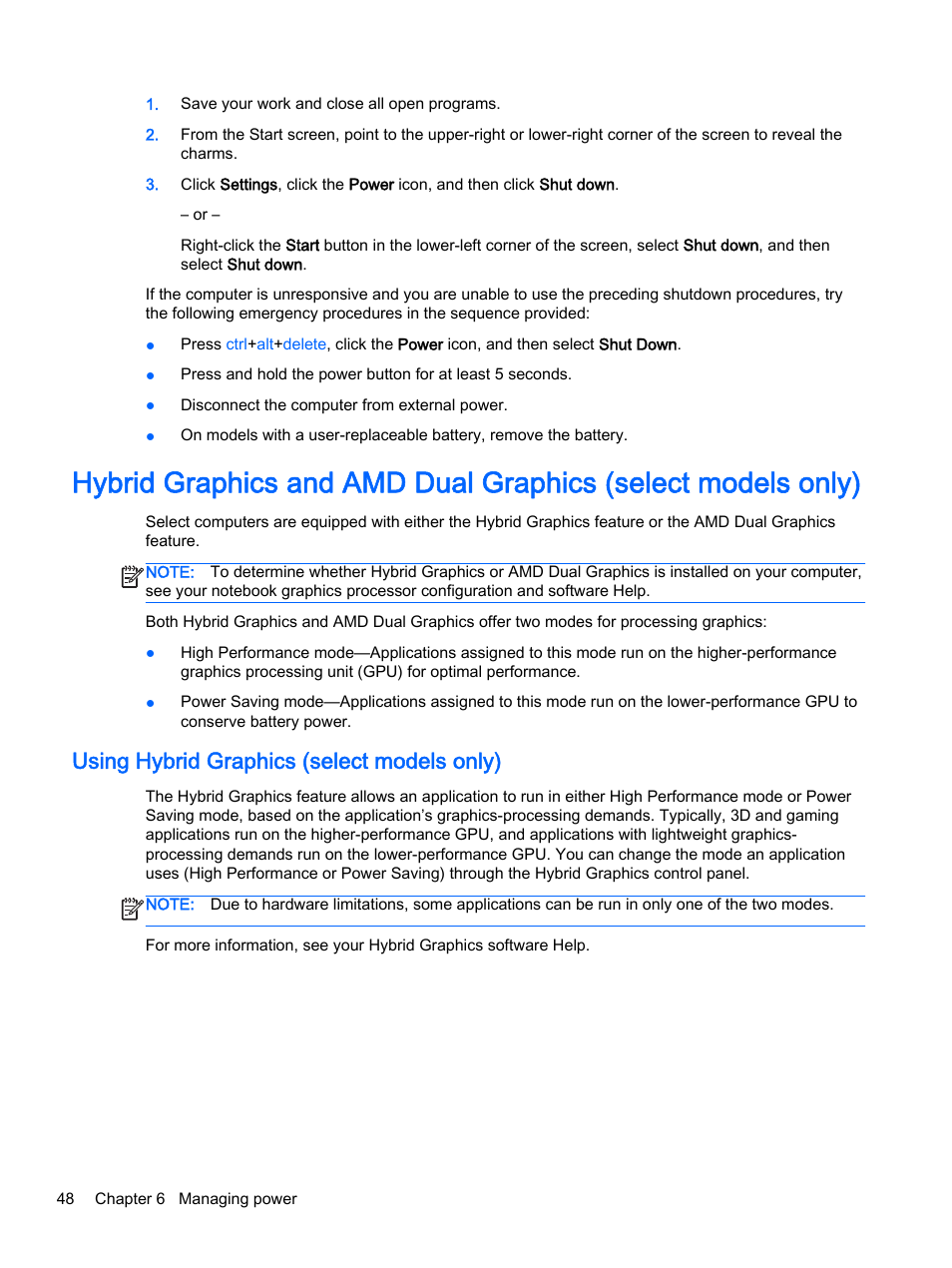 Using hybrid graphics (select models only) | HP 256 G3 Notebook PC User Manual | Page 58 / 79