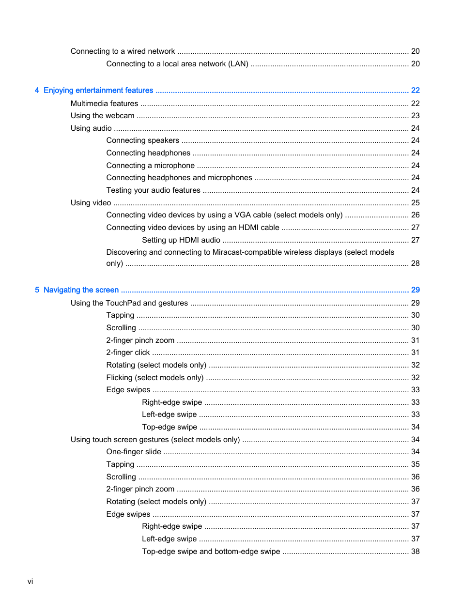 HP 256 G3 Notebook PC User Manual | Page 6 / 79