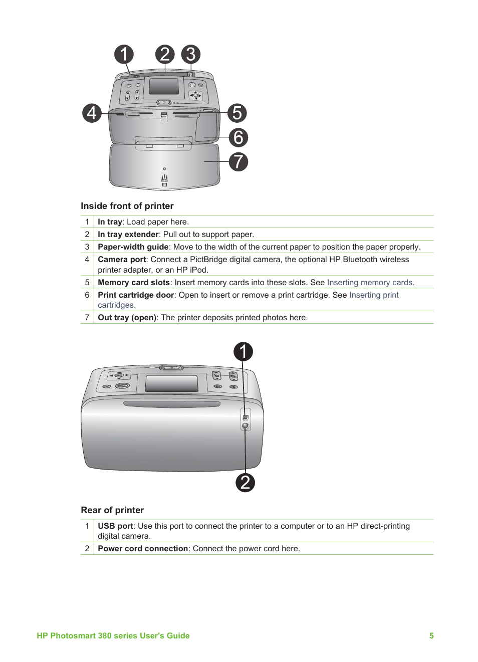 HP Photosmart 385 Compact Photo Printer User Manual | Page 11 / 75