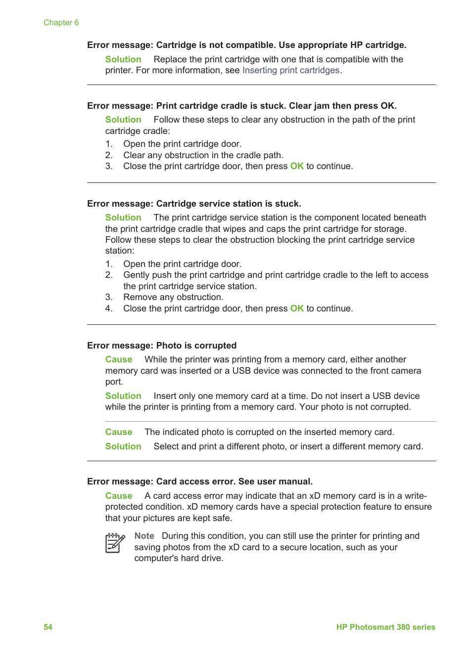 HP Photosmart 385 Compact Photo Printer User Manual | Page 60 / 75