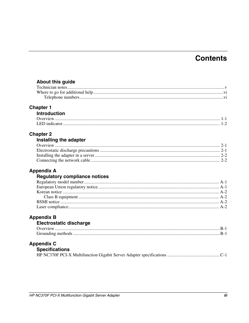 HP NC370F PCI-X Multifunction Gigabit Server Adapter User Manual | Page 3 / 14