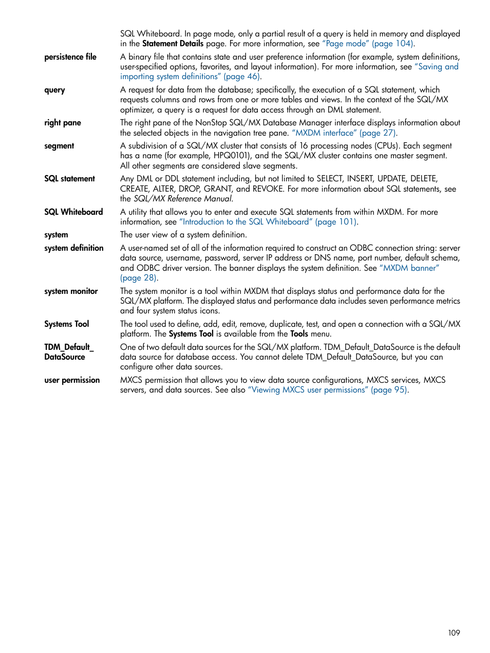 Systems tool system definition, Systems tool, System | Tdm_default_datasource, Persistence file system definition, Right pane, User permission | HP Integrity NonStop J-Series User Manual | Page 109 / 113