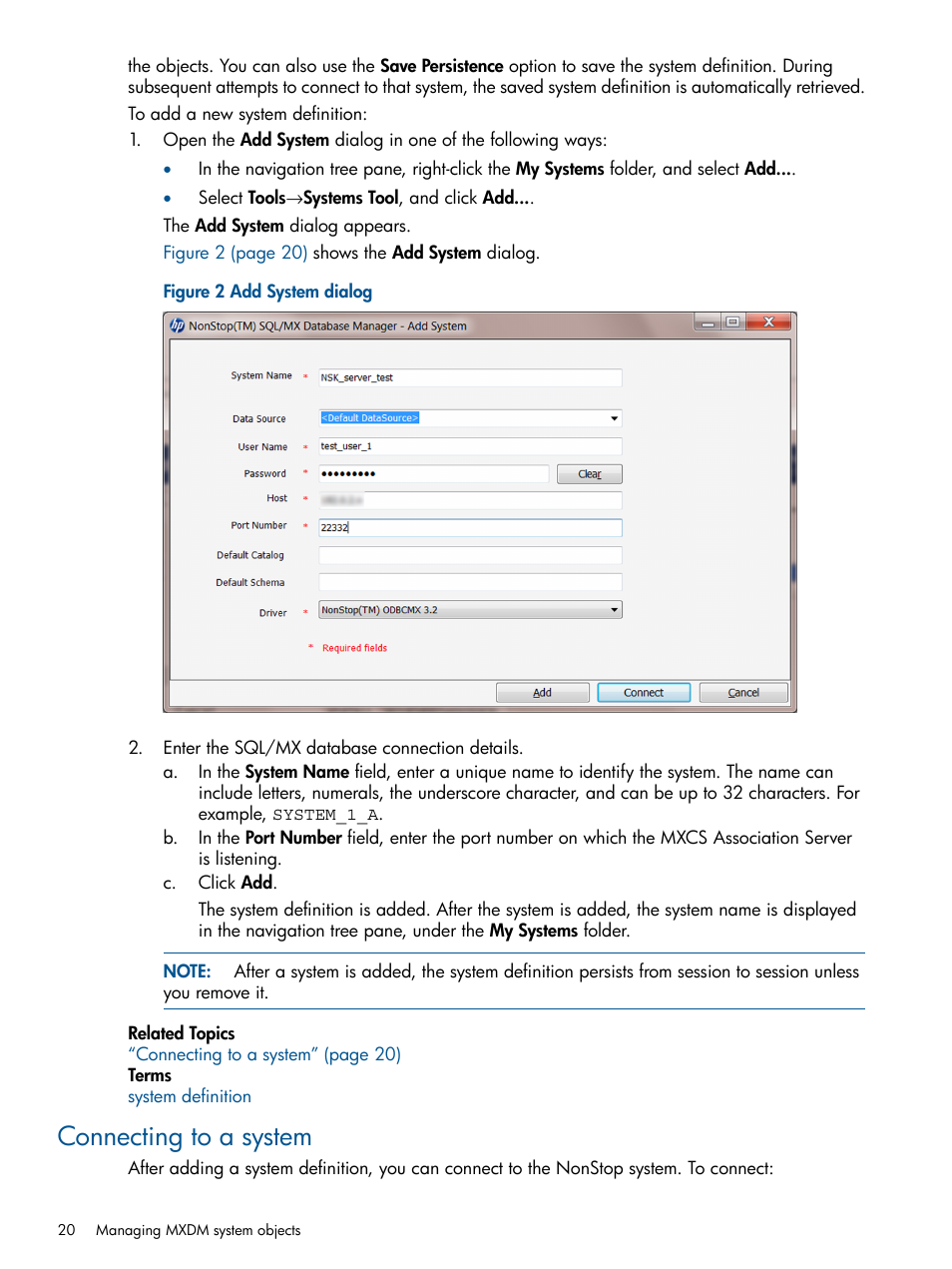 Connecting to a system | HP Integrity NonStop J-Series User Manual | Page 20 / 113