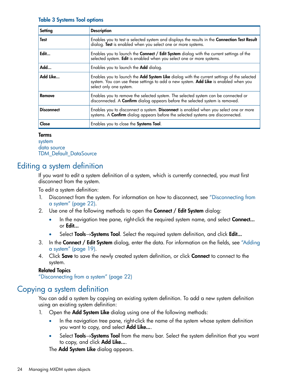 Editing a system definition, Copying a system definition | HP Integrity NonStop J-Series User Manual | Page 24 / 113