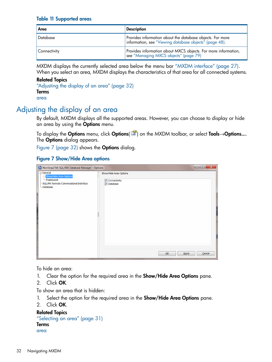 Adjusting the display of an area | HP Integrity NonStop J-Series User Manual | Page 32 / 113