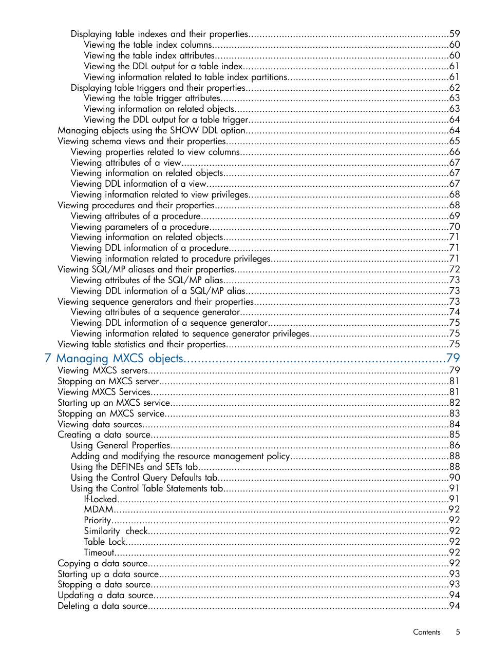 7 managing mxcs objects | HP Integrity NonStop J-Series User Manual | Page 5 / 113