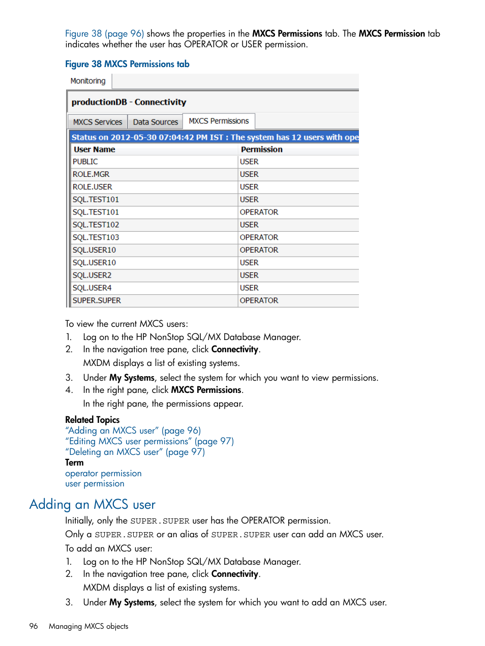 Adding an mxcs user | HP Integrity NonStop J-Series User Manual | Page 96 / 113