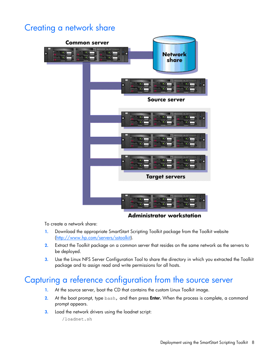 Creating a network share | HP SmartStart-Software User Manual | Page 8 / 69