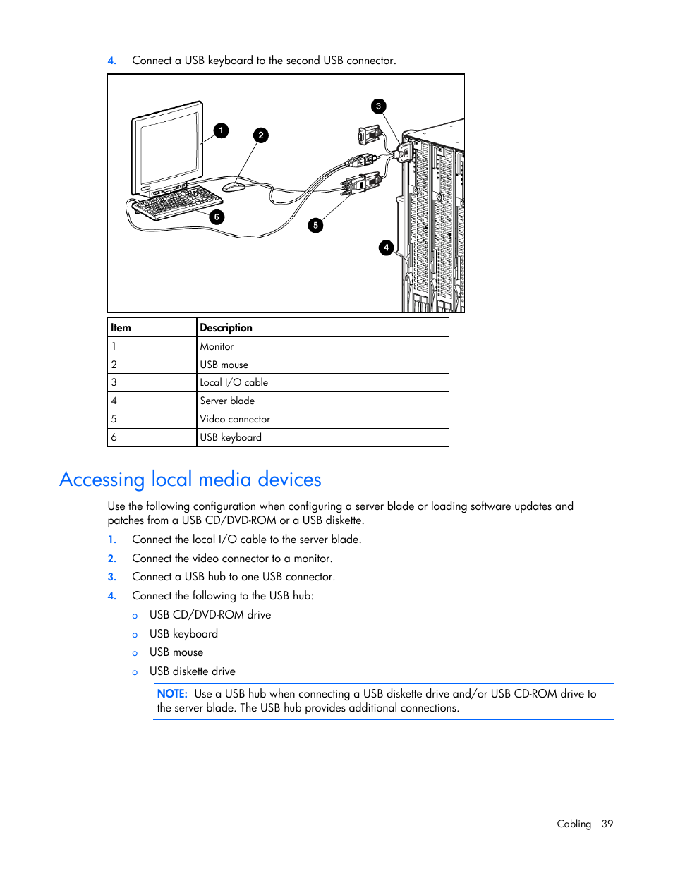 Accessing local media devices | HP ProLiant BL680c G5 Server-Blade User Manual | Page 39 / 100
