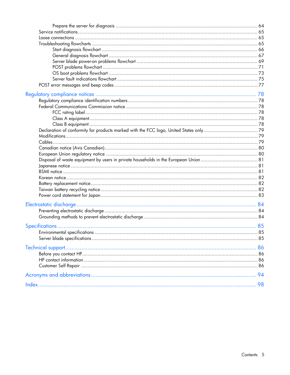 HP ProLiant BL680c G5 Server-Blade User Manual | Page 5 / 100