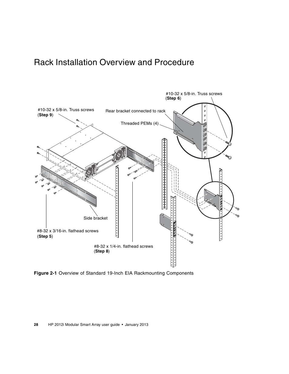 Rack installation overview and procedure | HP MSA Controllers User Manual | Page 28 / 86