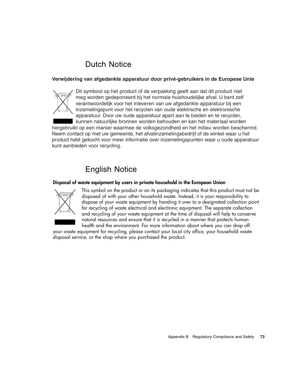Dutch notice english notice | HP MSA Controllers User Manual | Page 73 / 86