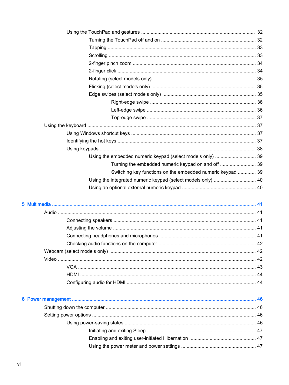HP ProBook 440 G2 Notebook PC User Manual | Page 6 / 109