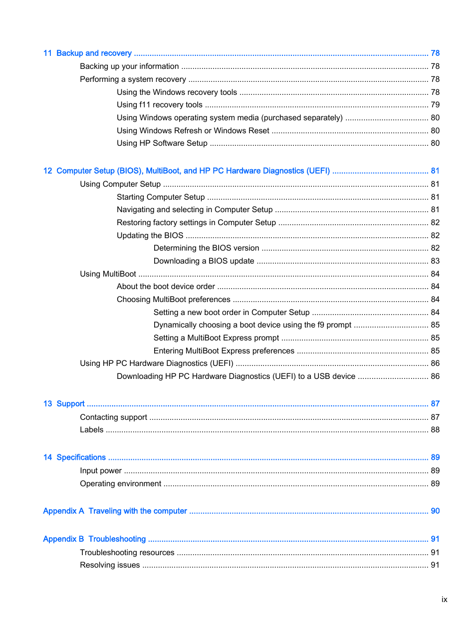 HP ProBook 440 G2 Notebook PC User Manual | Page 9 / 109