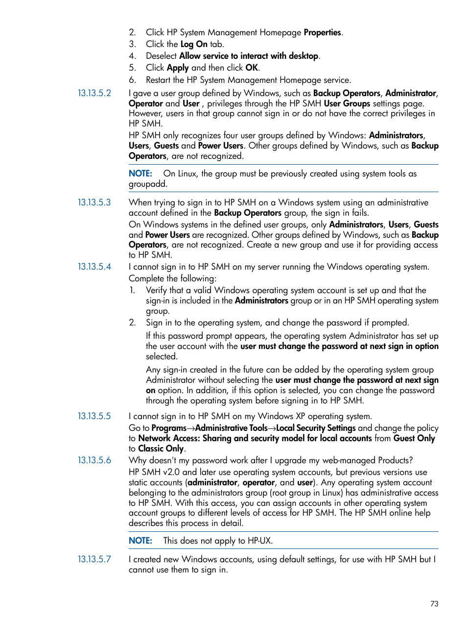 HP System Management Homepage-Software User Manual | Page 73 / 92