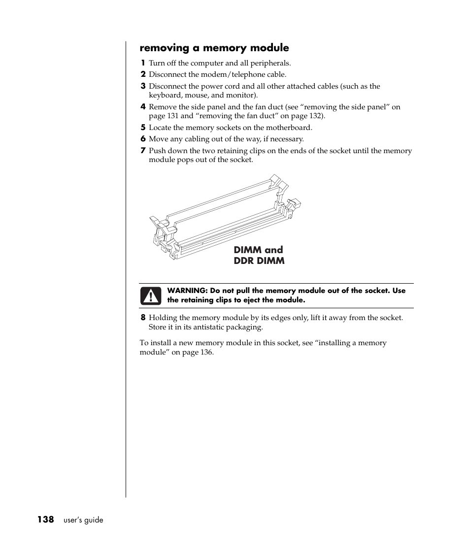 Dimm and ddr dimm | HP Pavilion t338d Desktop PC User Manual | Page 146 / 168