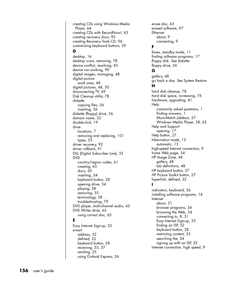 HP Pavilion t338d Desktop PC User Manual | Page 164 / 168