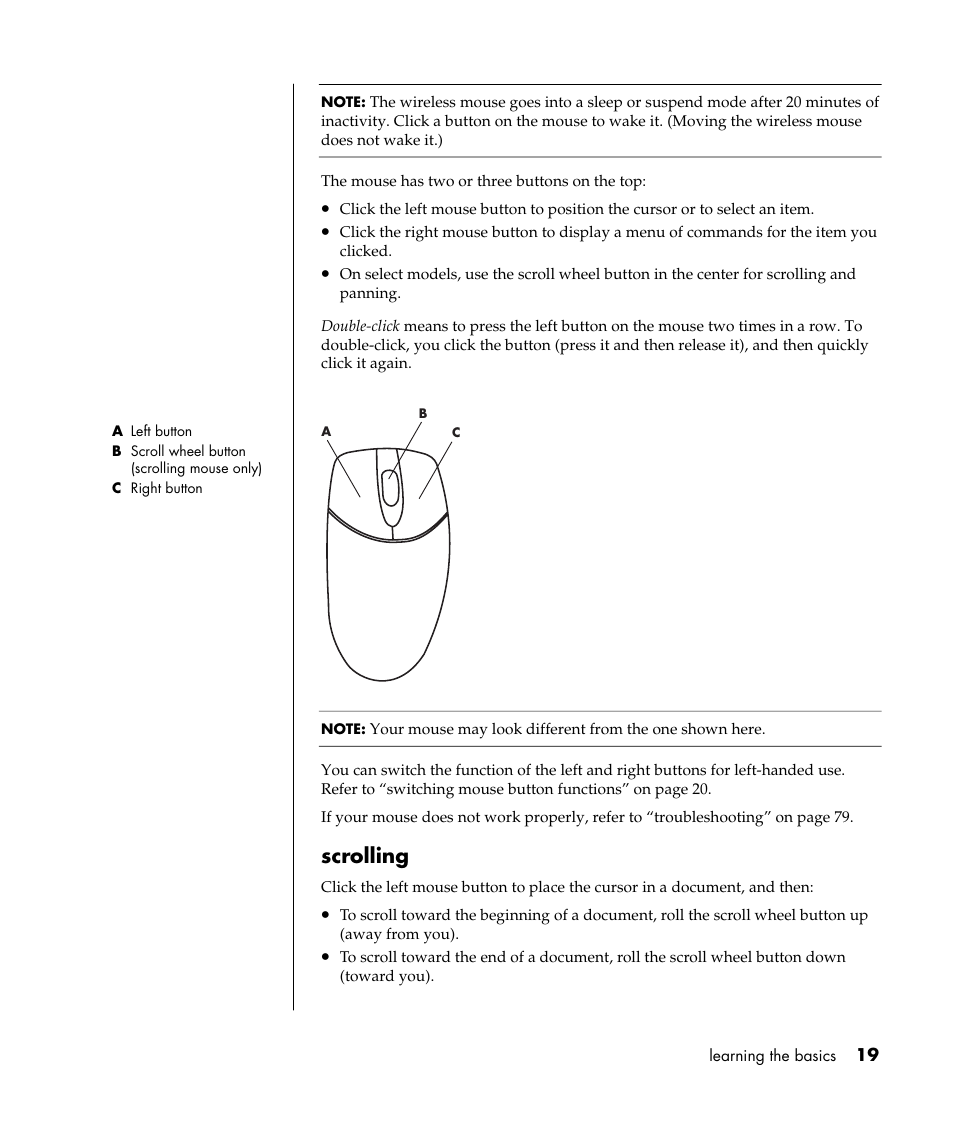 Scrolling | HP Pavilion t338d Desktop PC User Manual | Page 27 / 168