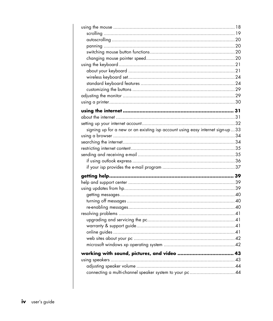HP Pavilion t338d Desktop PC User Manual | Page 4 / 168