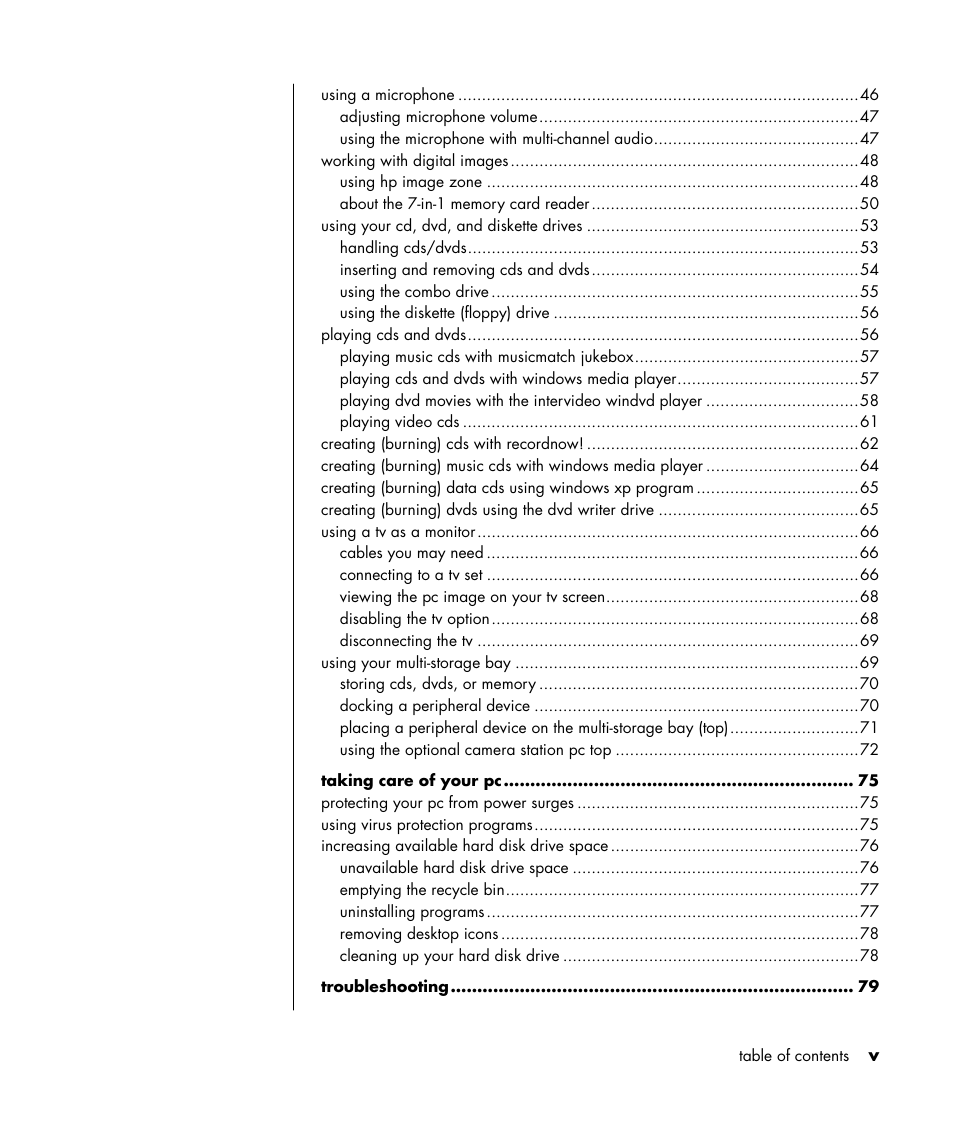 HP Pavilion t338d Desktop PC User Manual | Page 5 / 168
