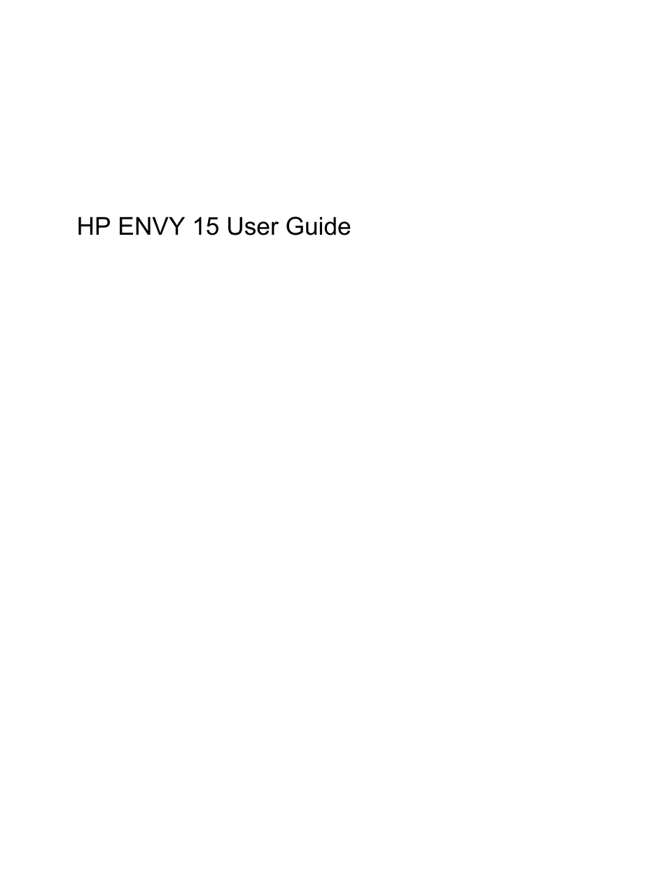 HP Envy 15t-1100se CTO Beats Limited Edition Notebook PC User Manual | 112 pages