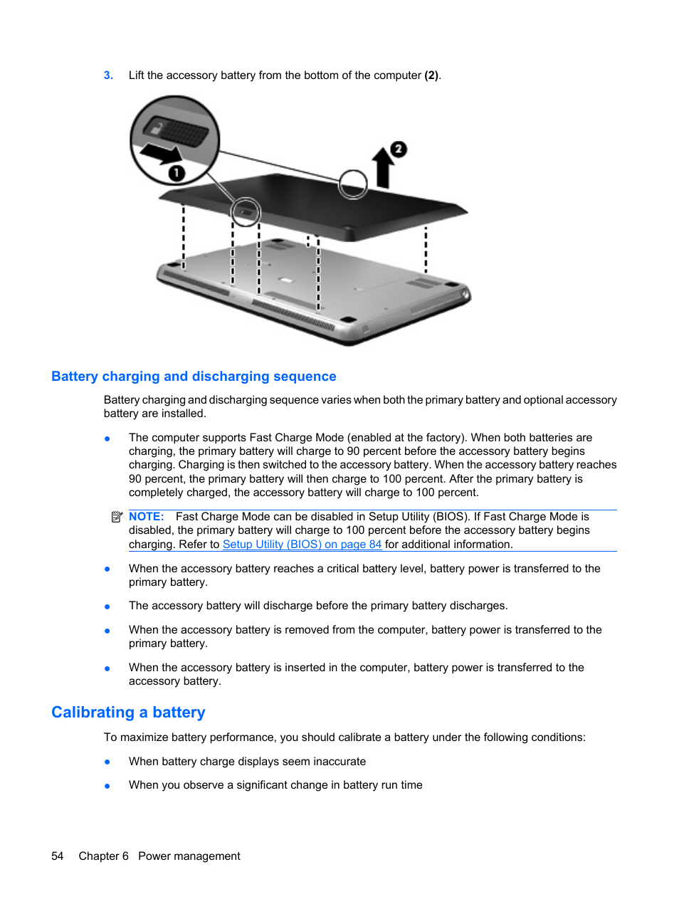 Battery charging and discharging sequence, Calibrating a battery | HP Envy 15t-1100se CTO Beats Limited Edition Notebook PC User Manual | Page 64 / 112
