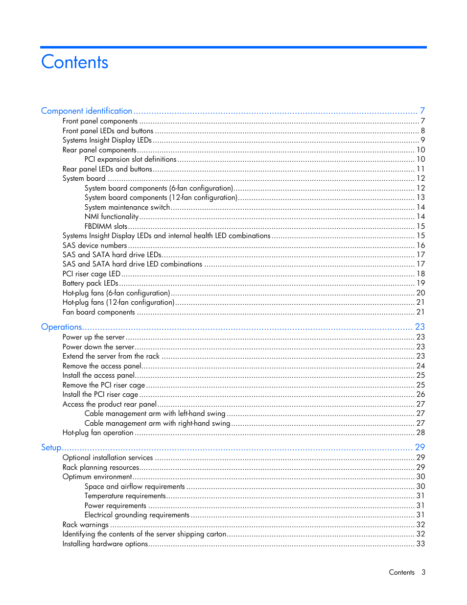 HP ProLiant DL380 G5 Server User Manual | Page 3 / 114