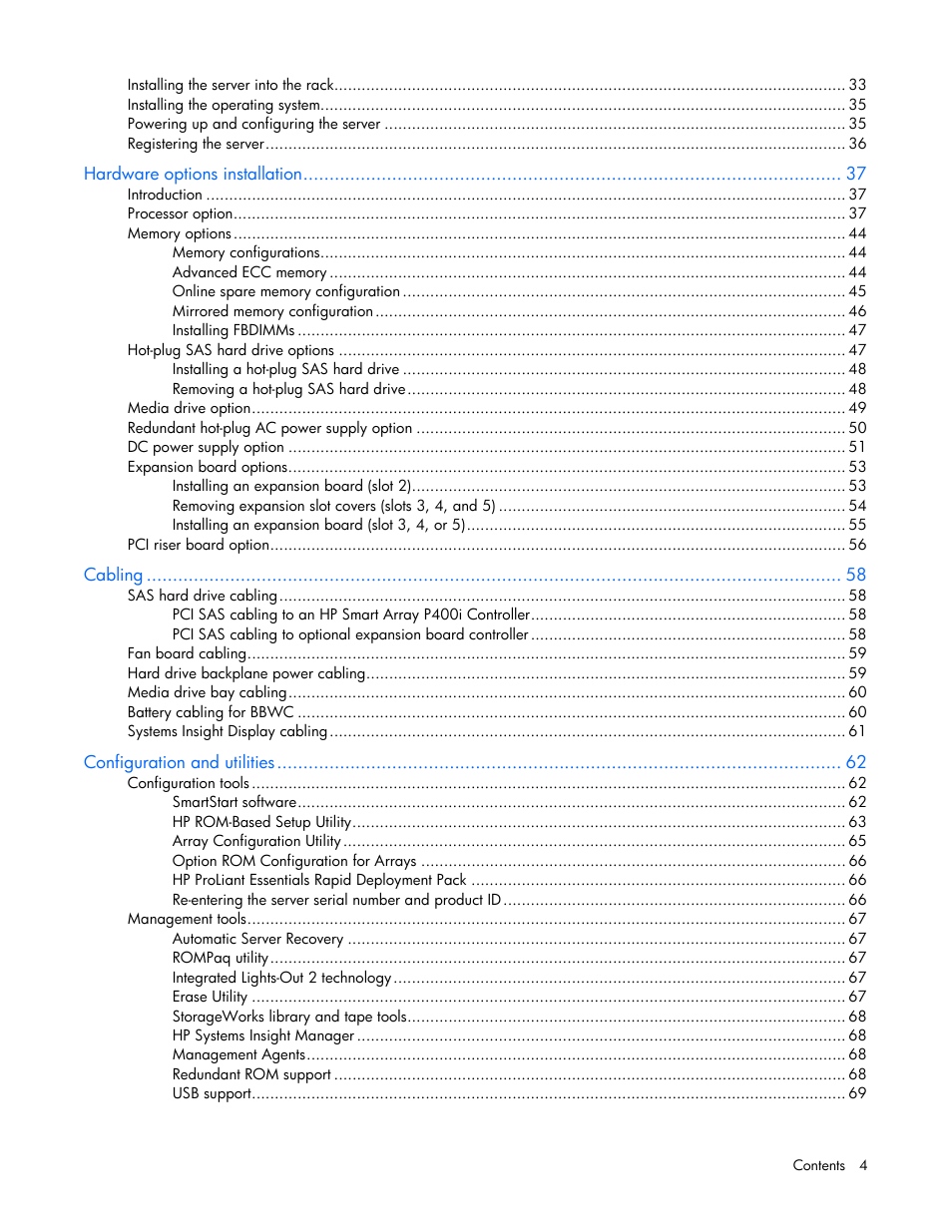 HP ProLiant DL380 G5 Server User Manual | Page 4 / 114