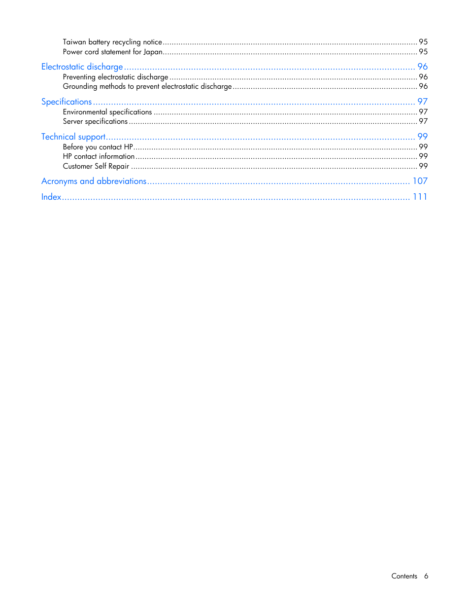 HP ProLiant DL380 G5 Server User Manual | Page 6 / 114