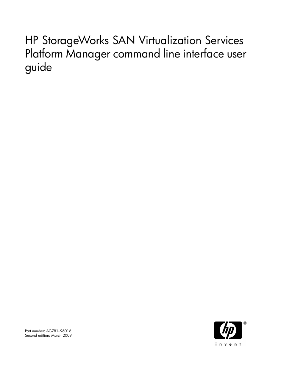 HP SAN Virtualization Services Platform User Manual | 90 pages