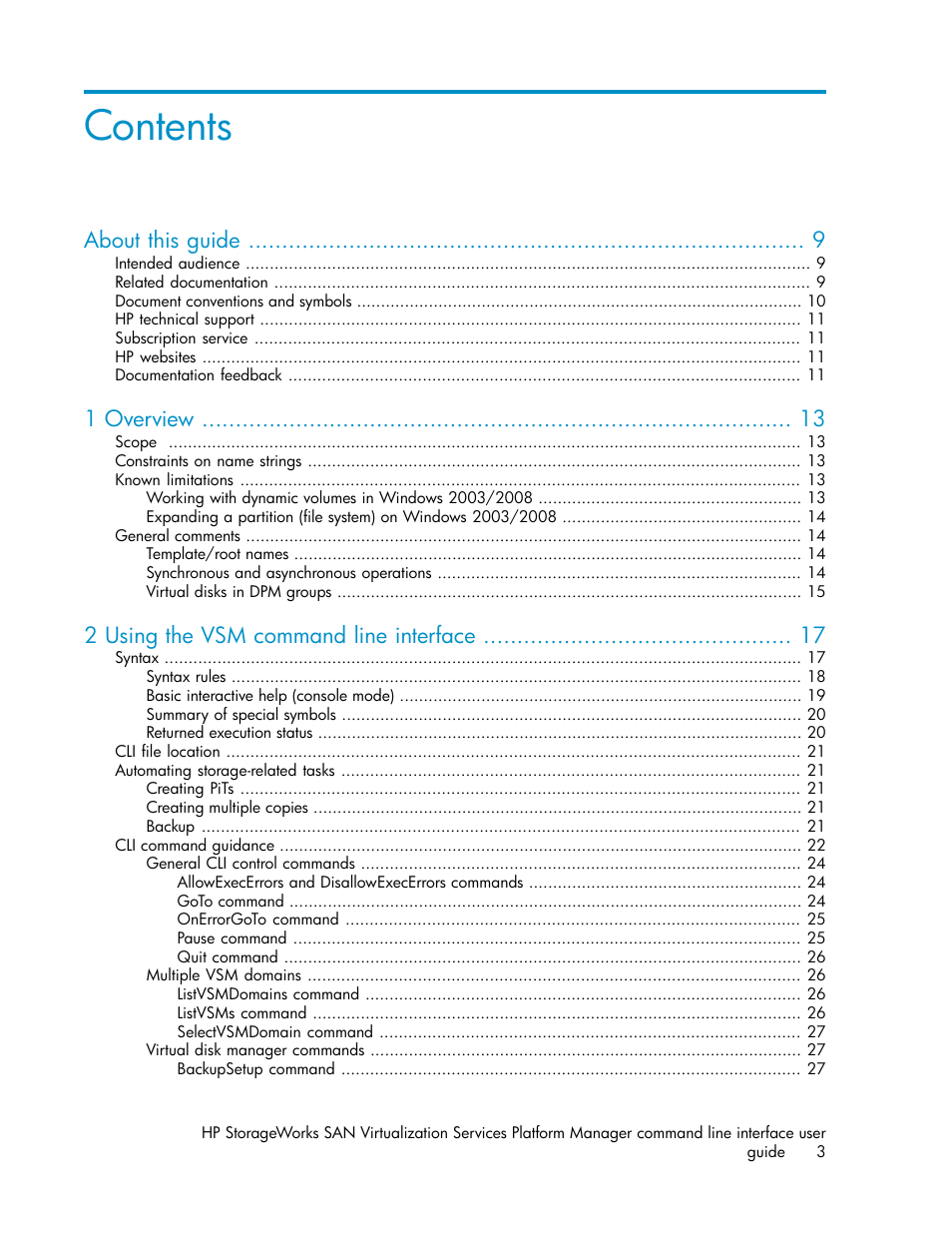 HP SAN Virtualization Services Platform User Manual | Page 3 / 90