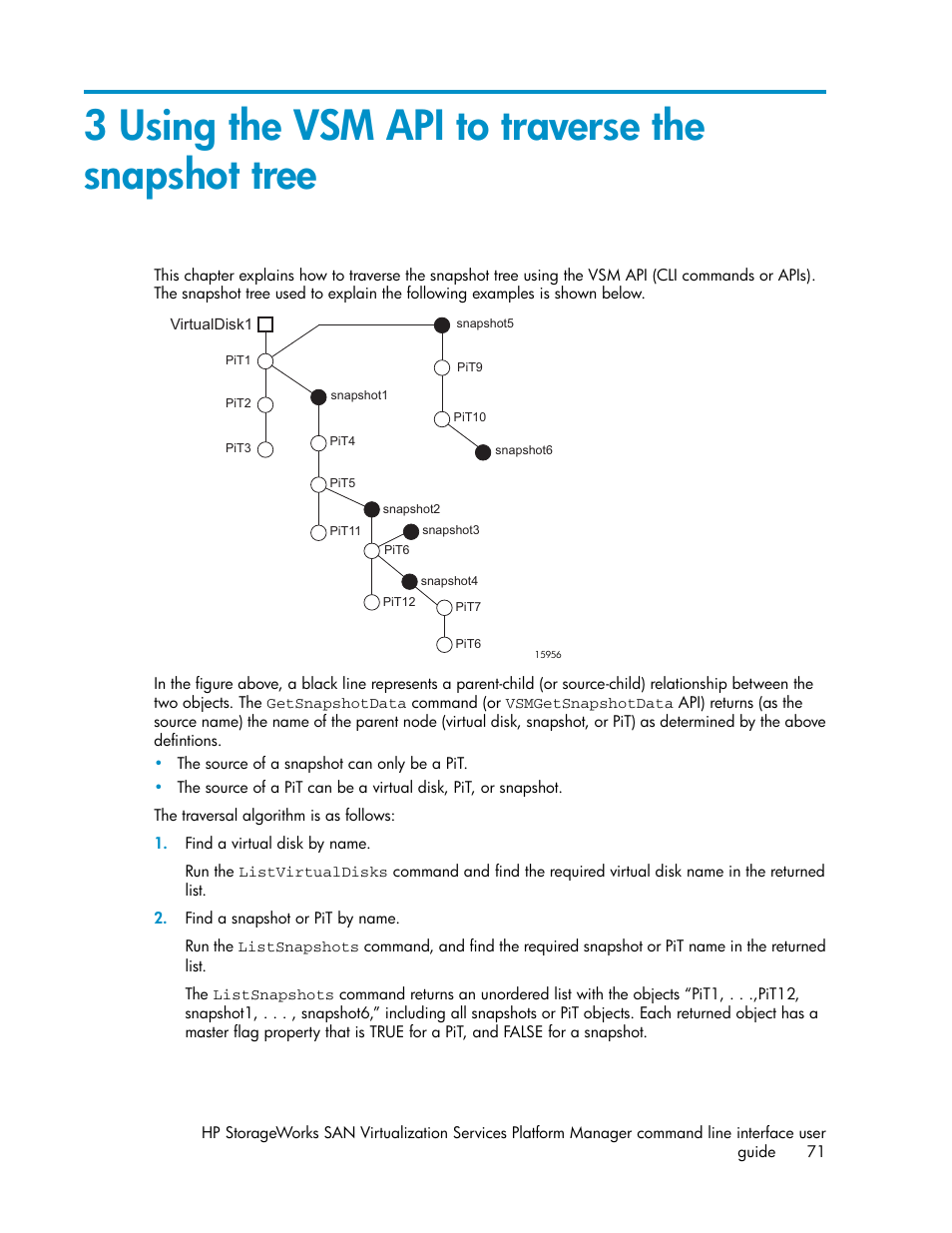 3 using the vsm api to traverse the snapshot tree | HP SAN Virtualization Services Platform User Manual | Page 71 / 90