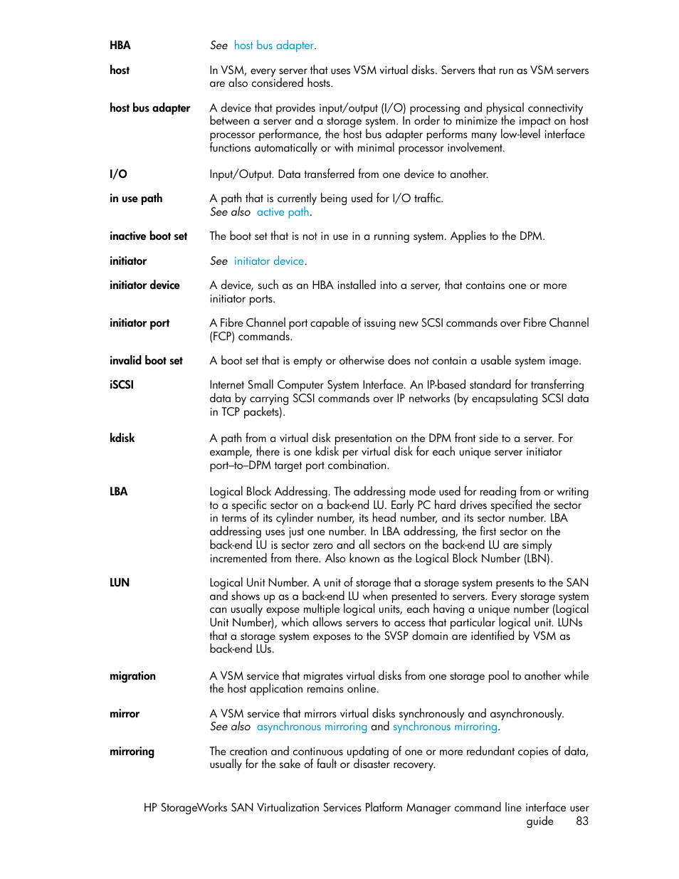 HP SAN Virtualization Services Platform User Manual | Page 83 / 90