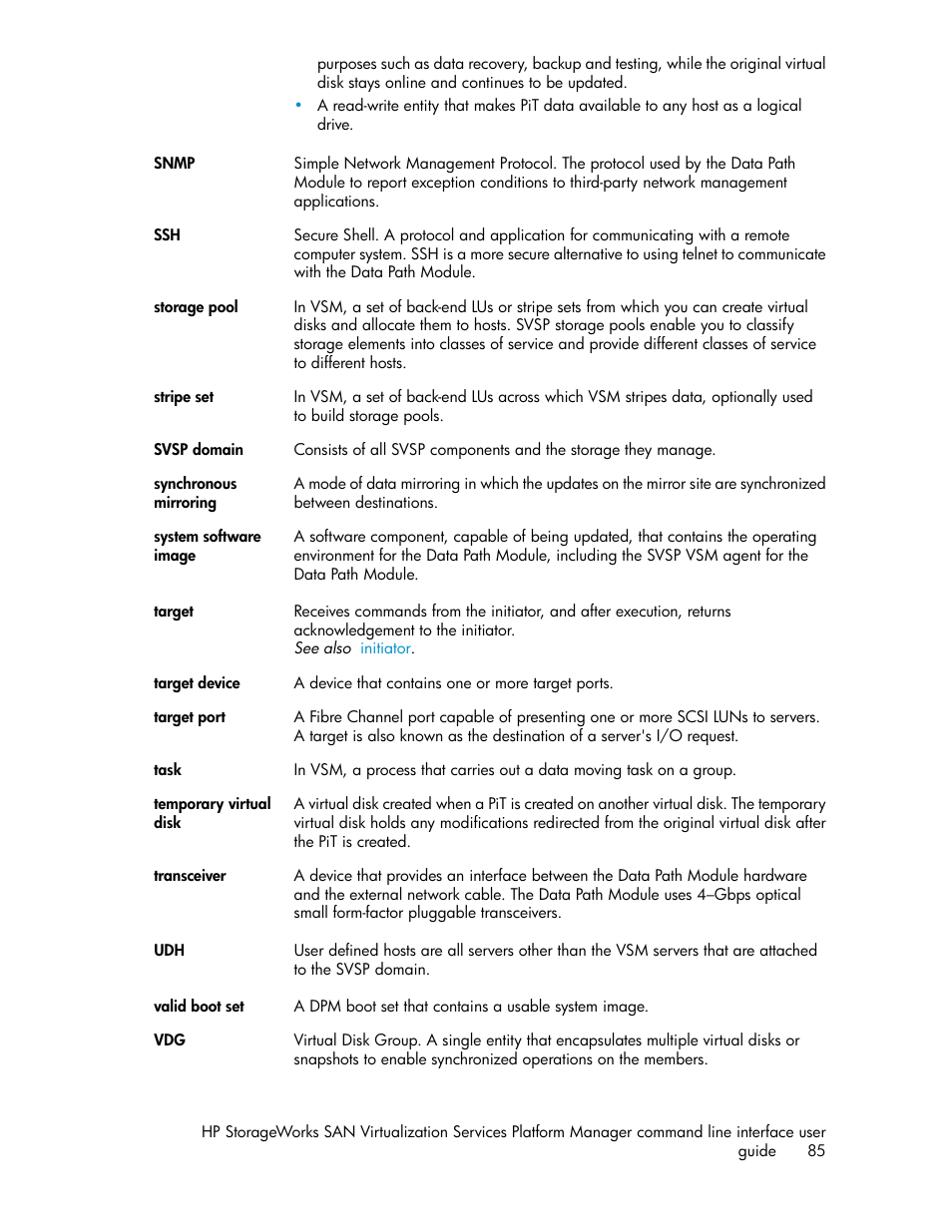 HP SAN Virtualization Services Platform User Manual | Page 85 / 90