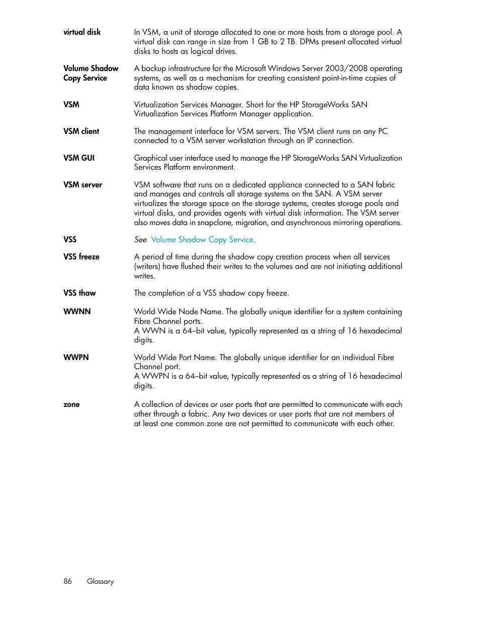 HP SAN Virtualization Services Platform User Manual | Page 86 / 90
