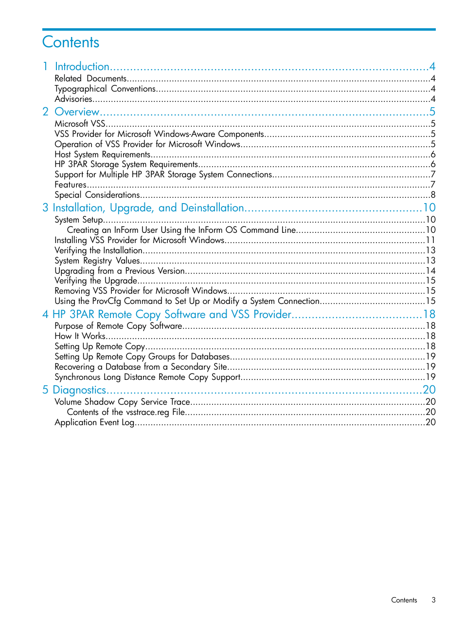 HP 3PAR VSS Provider Software User Manual | Page 3 / 23